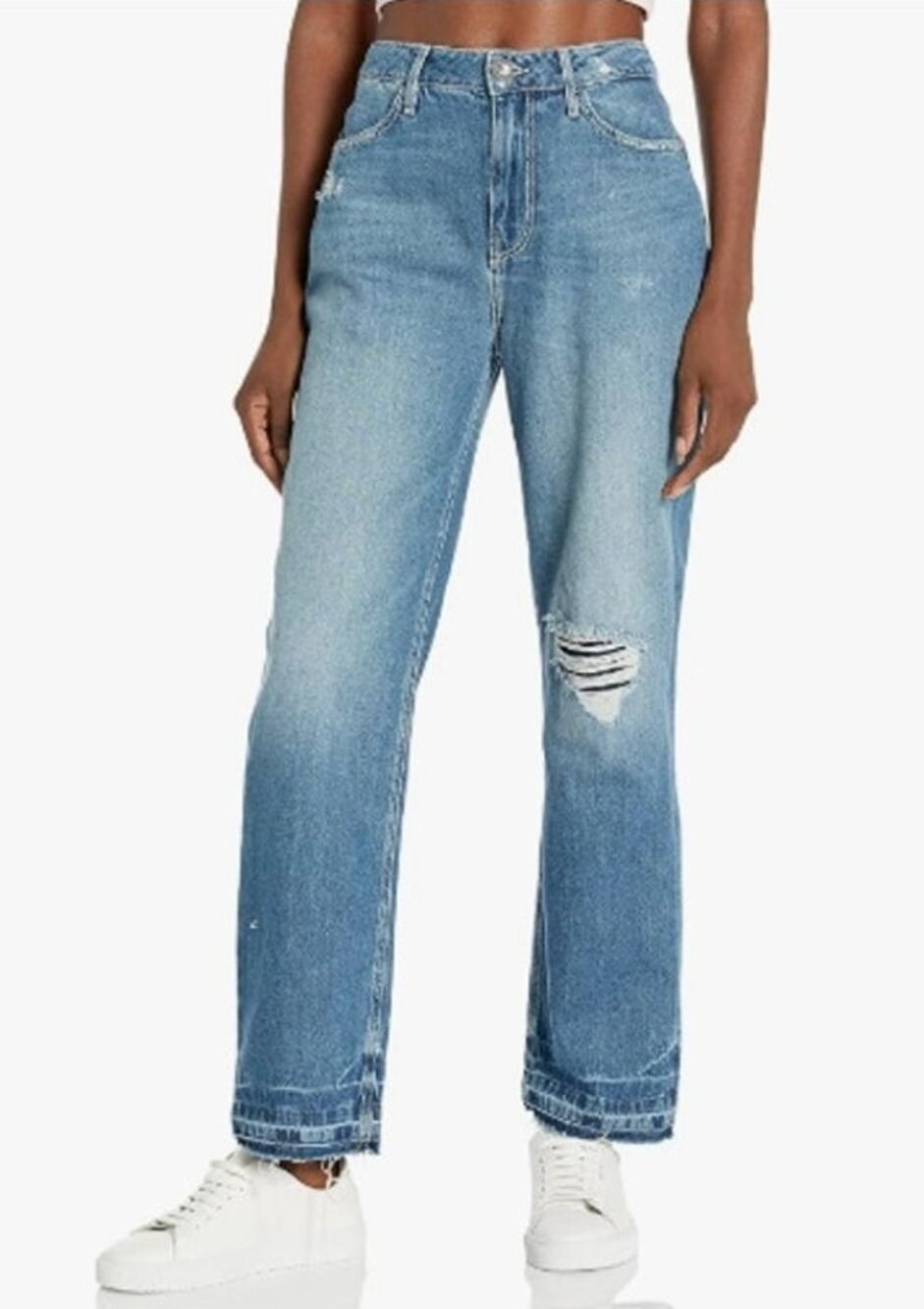 GUESS Hollywood Jeans Women’s 29 Medium Wash Cotton High Rise Distressed Y2K NWT